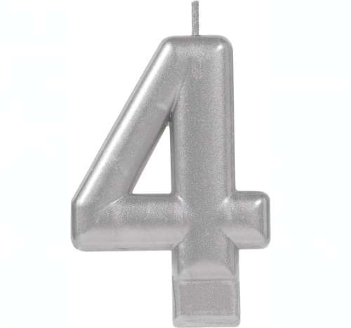 Metallic Silver Candle - No 4